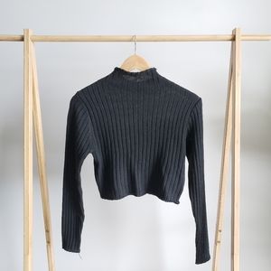 ZAFUL Black Cropped Turtleneck Sweater